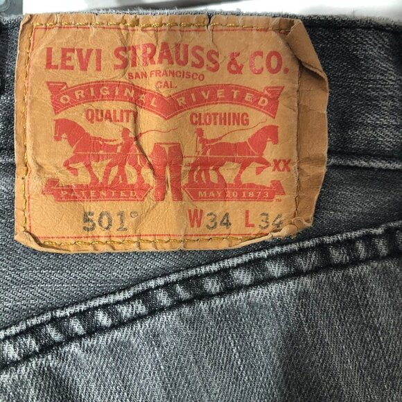 Vintage Levi's 501 Gray Jeans Straight Leg 34 x 34 - Picture 9 of 11
